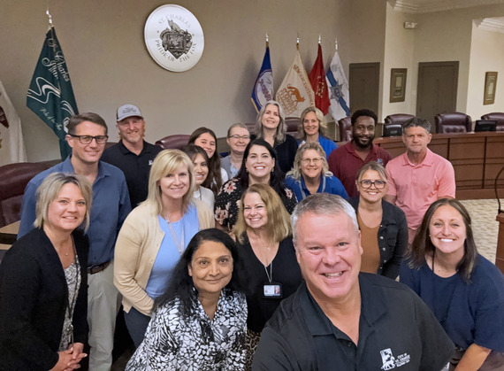 City of St. Charles staff members join Mayor Clint Hull for City Hall Selfie Day.
