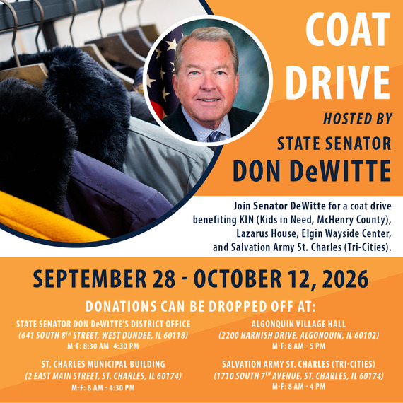 State Senator Don DeWitte and information regarding his upcoming annual Coat donation.