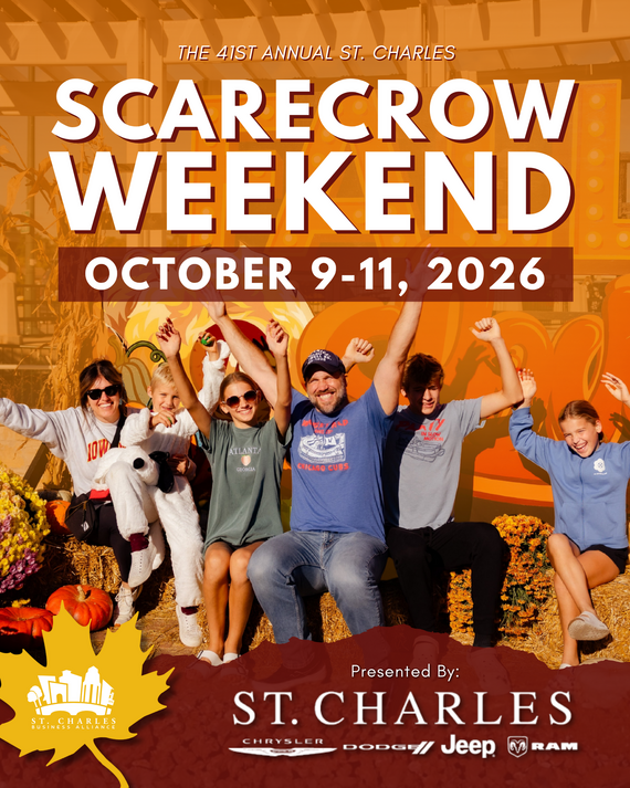 A graphic that promotes Scarecrow Weekend in October.
