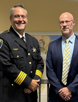 Deputy Chief Jason Zbrozek with chief of police Dan Likens