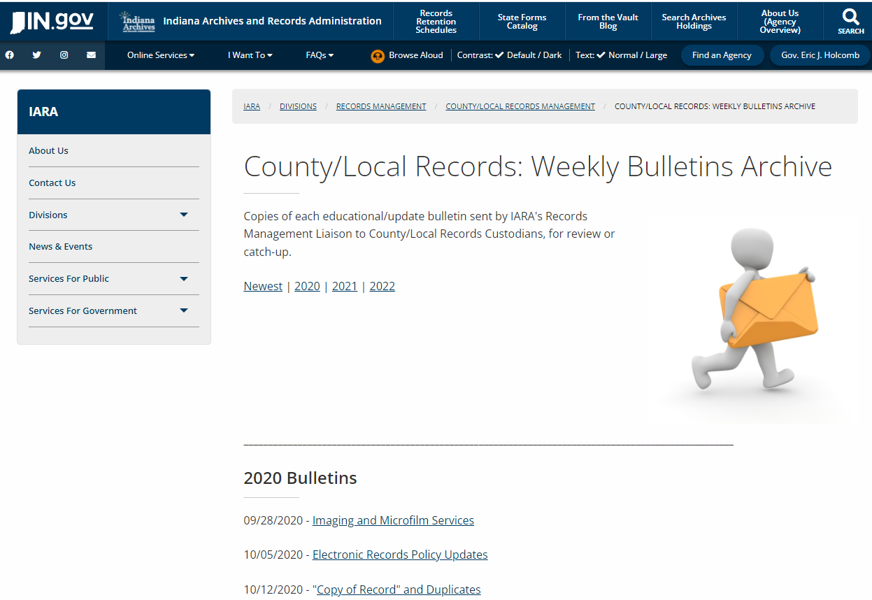 Weekly Bulletin Archives Webpage