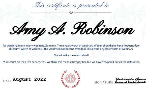 Webinar-watching certificate