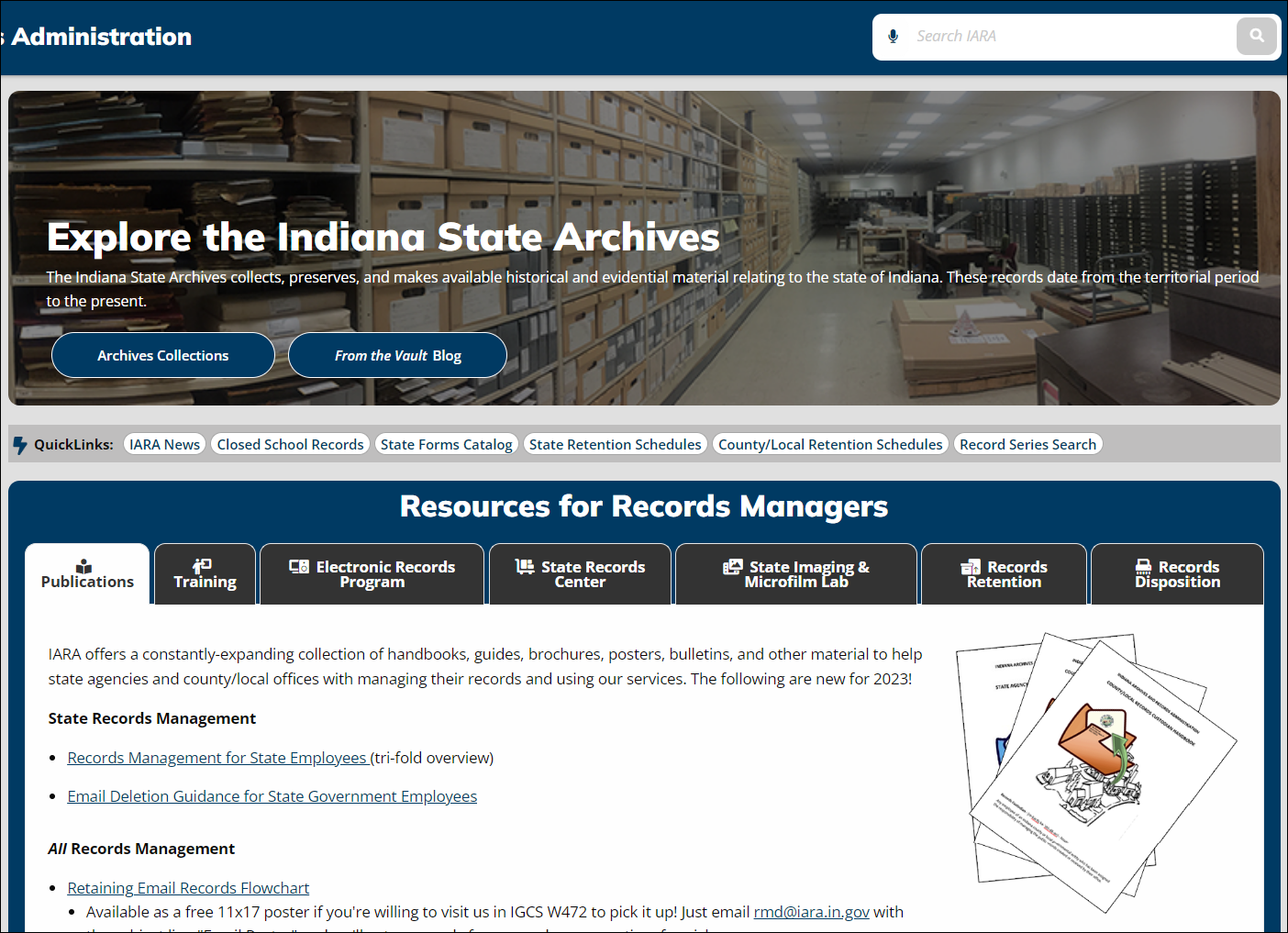 IARA homepage screenshot