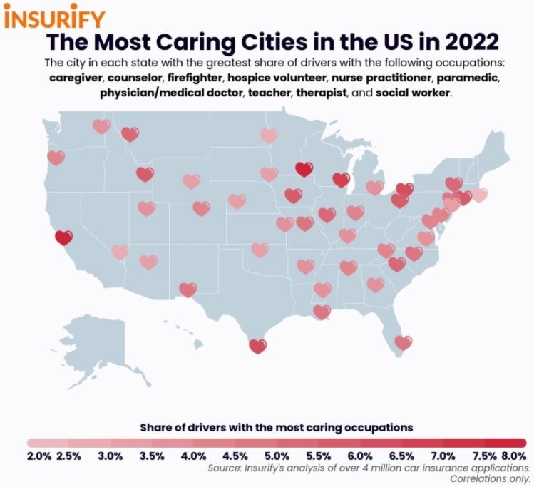 Insurify - Most Caring Cities in America