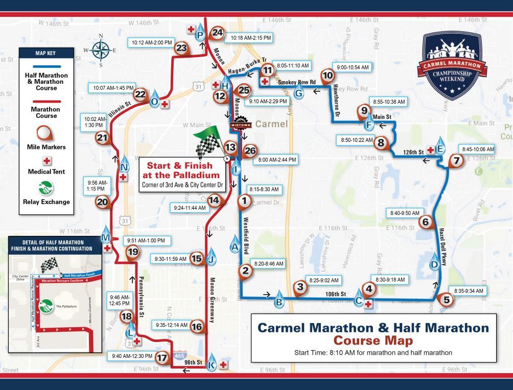 Carmel Marathon Map