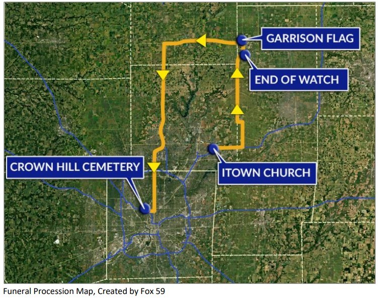 Funeral procession route