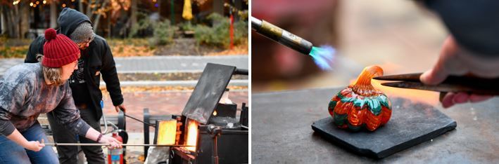 Hot glass pumpkins