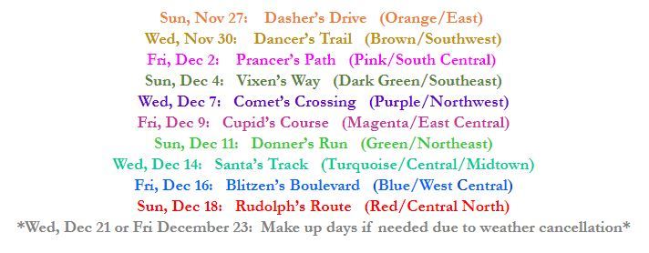 Santa Tour Schedule