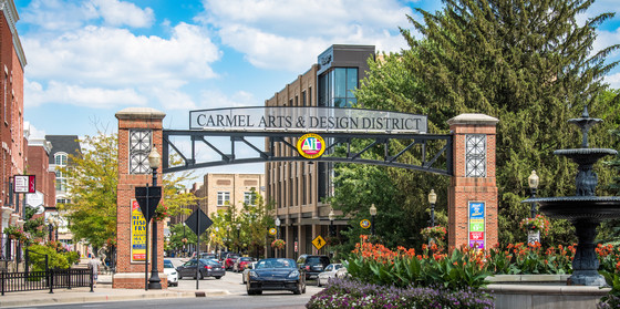 Carmel Arts & Design District archway and roundabout