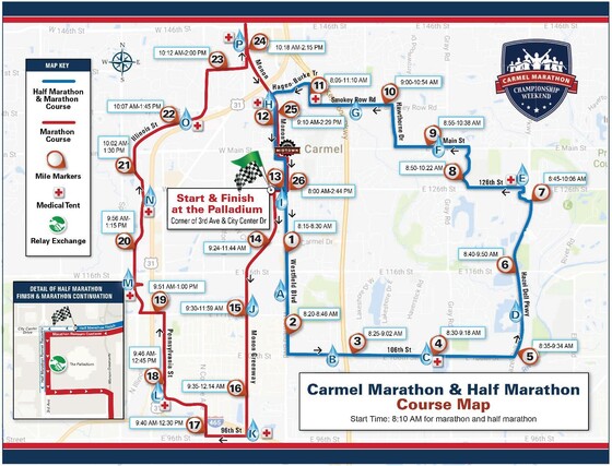 Carmel Marathon Map 2023