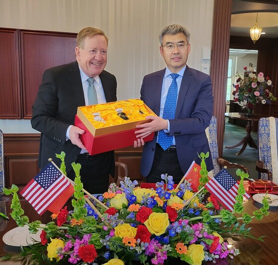 China Consul General with Mayor Brainard