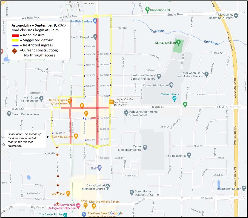 Artomobilia Detour Map 2023