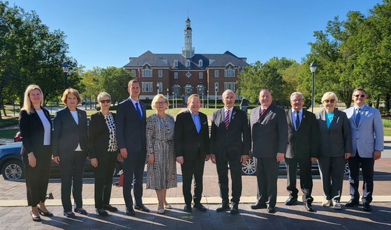 Jelgava Sister City group in front of City Hall