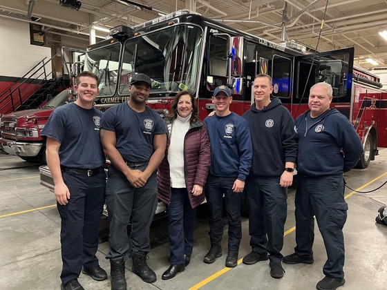 Sue Finkam with City employees