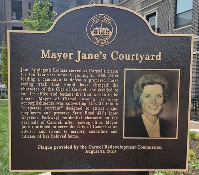 Mayor Jane's Courtyard Plaque