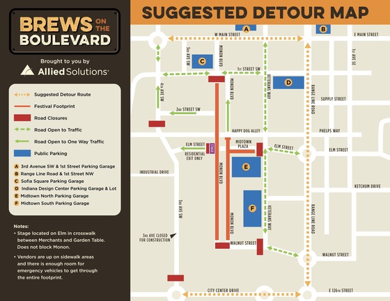 Brews on the Boulevard map