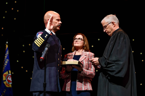 Chief Joel Thacker swearing-in ceremony photo