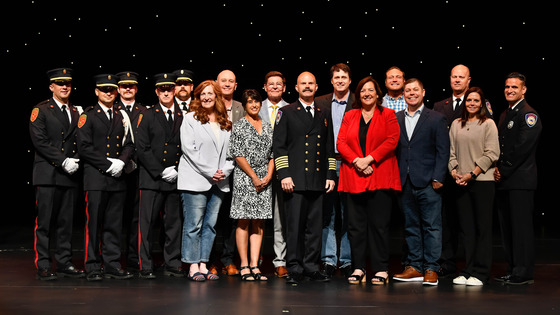 Chief Joel Thacker swearing-in ceremony group photo