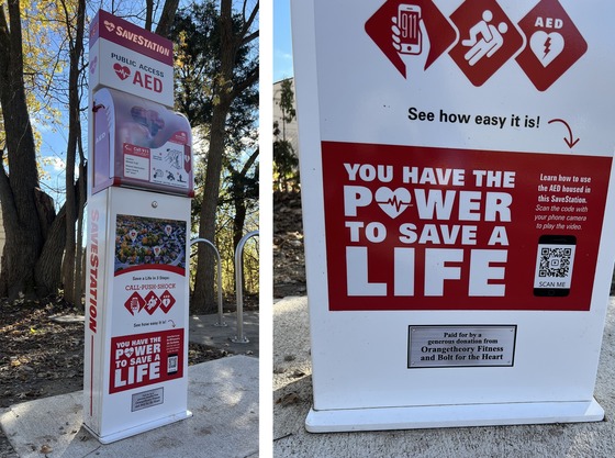 AED station at Rohr Road and Monon Greenway