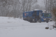 Winter trash truck photo