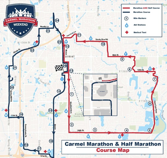 Carmel Marathon & Half Marathon map