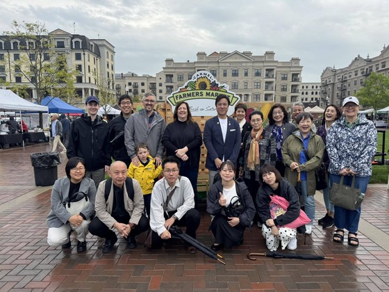 Japanese delegation at Farmers Market