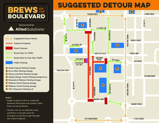 Brews on the Boulevard map