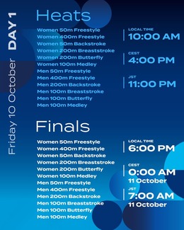 World Aquatic Swimming World Cup schedule