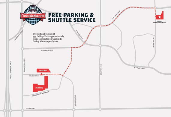 Christkindlmarkt shuttle map