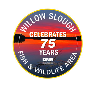 Willow Slough Fish & Wildlife Area 75th anniversary emblem.