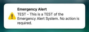 Wireless Emergency Alert example