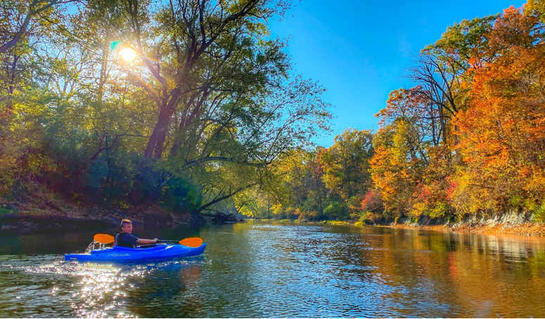 Kayaking on a creek