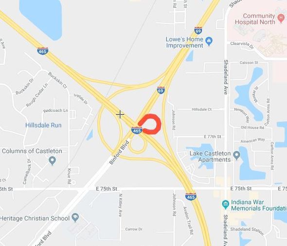 I69/Binford Boulevard Ramp Closure to I465 for Concrete Patching