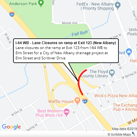 I-64 Ramp Lane Closures New Albany