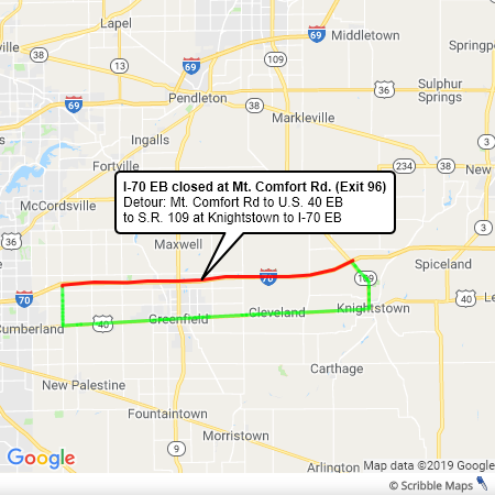 Indiana Driving Conditions Map I-70 Eb To Remain Closed Until Monday For Emergency Repairs