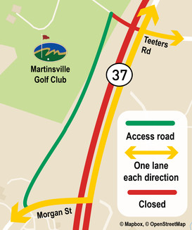 Martinsville Golf Course temporary driveway