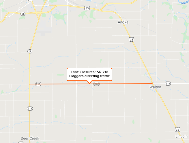 State Road 218 to be resurfaced between SR 29 and US 35