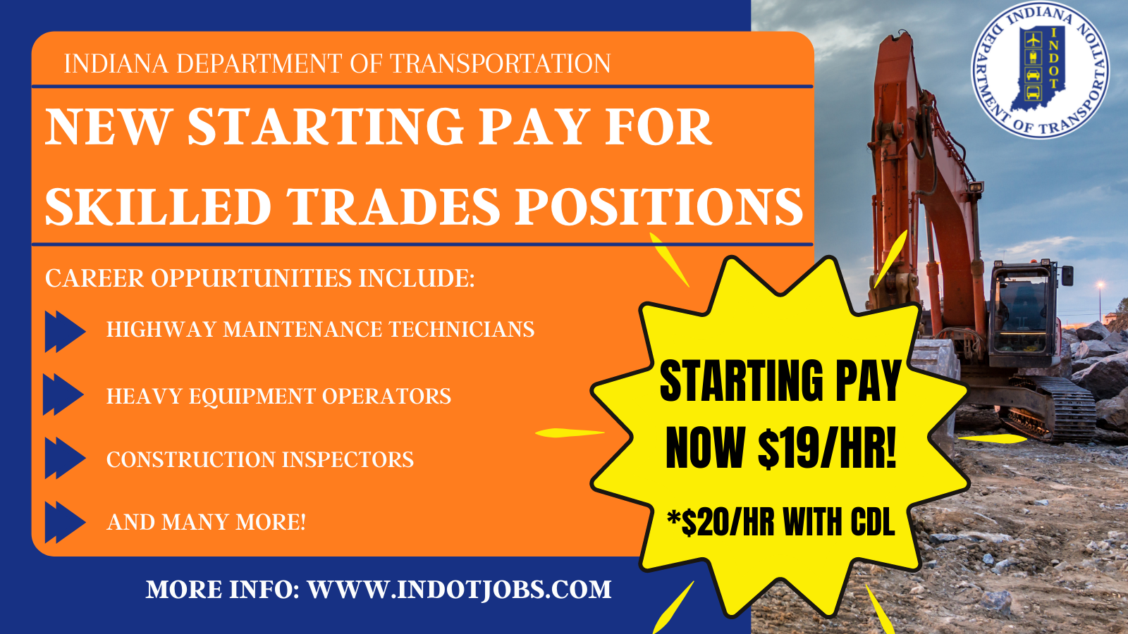 INDOT Increases Starting Salary For Skilled Trades Positions