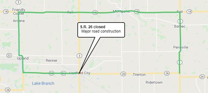 SR 26 Blackford County work