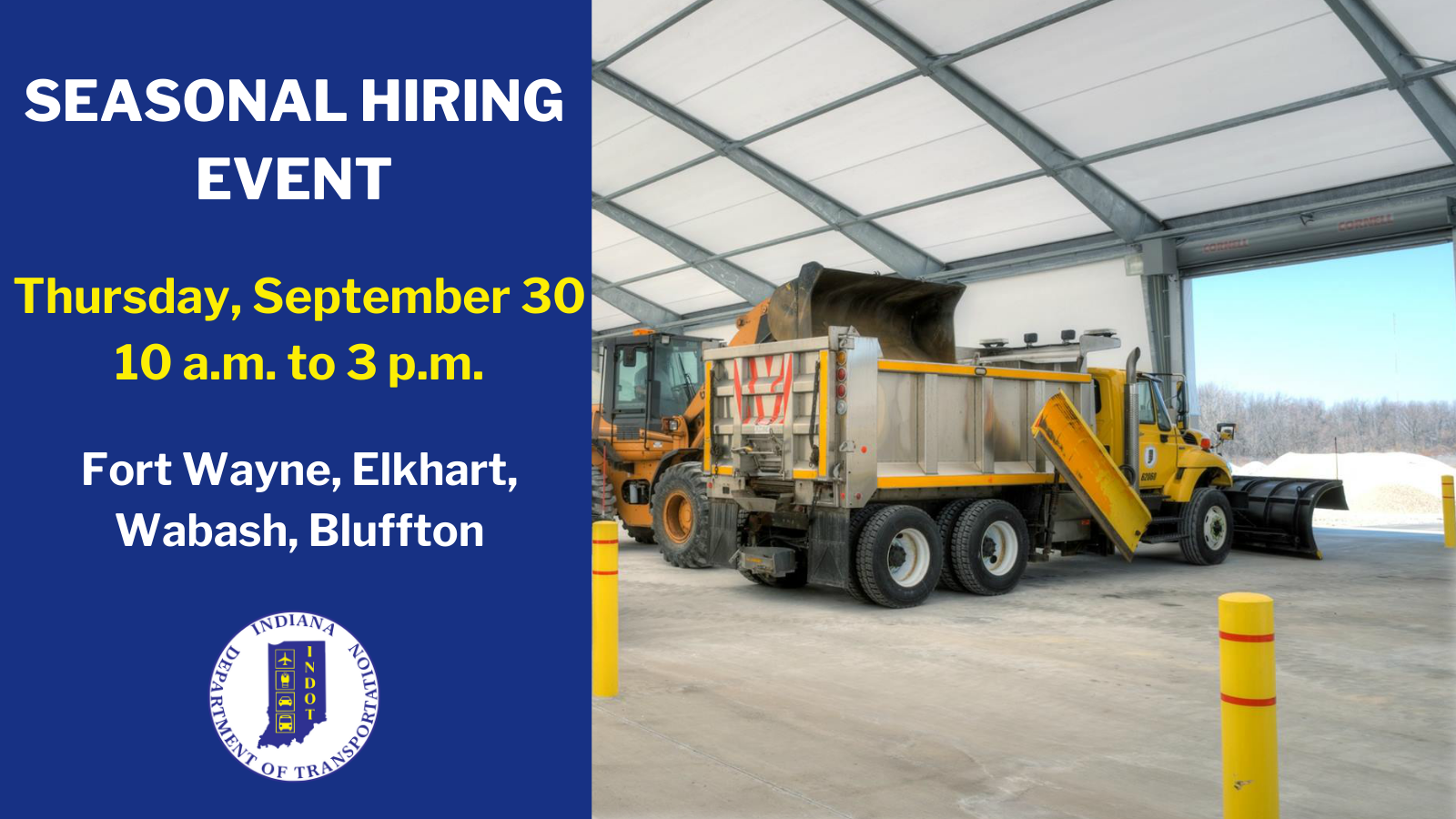 INDOT to hold hiring events for seasonal positions