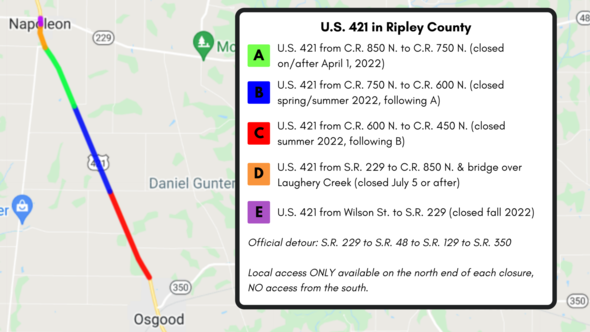 U.S. 421 in Ripley Co.
