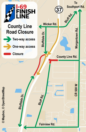 County Line Road access map