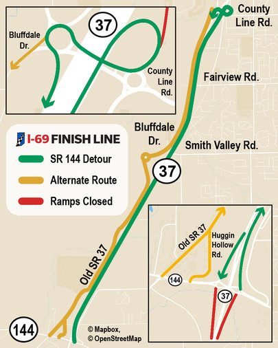 State Road 144 detour map