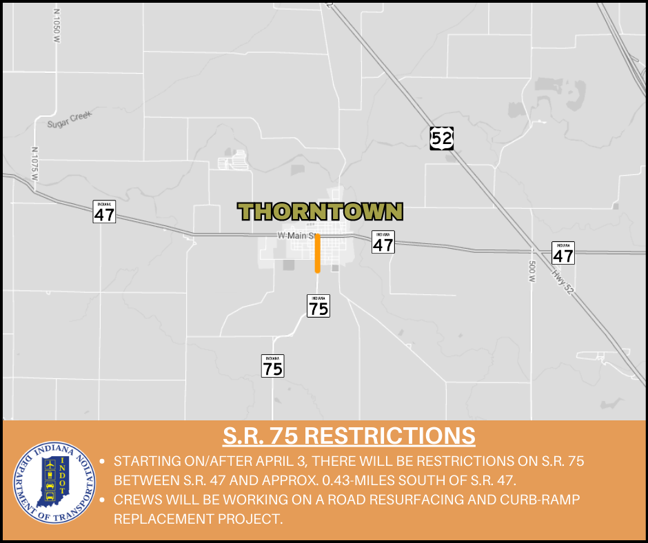 State Road 75 restrictions starting on or after April 3 for road