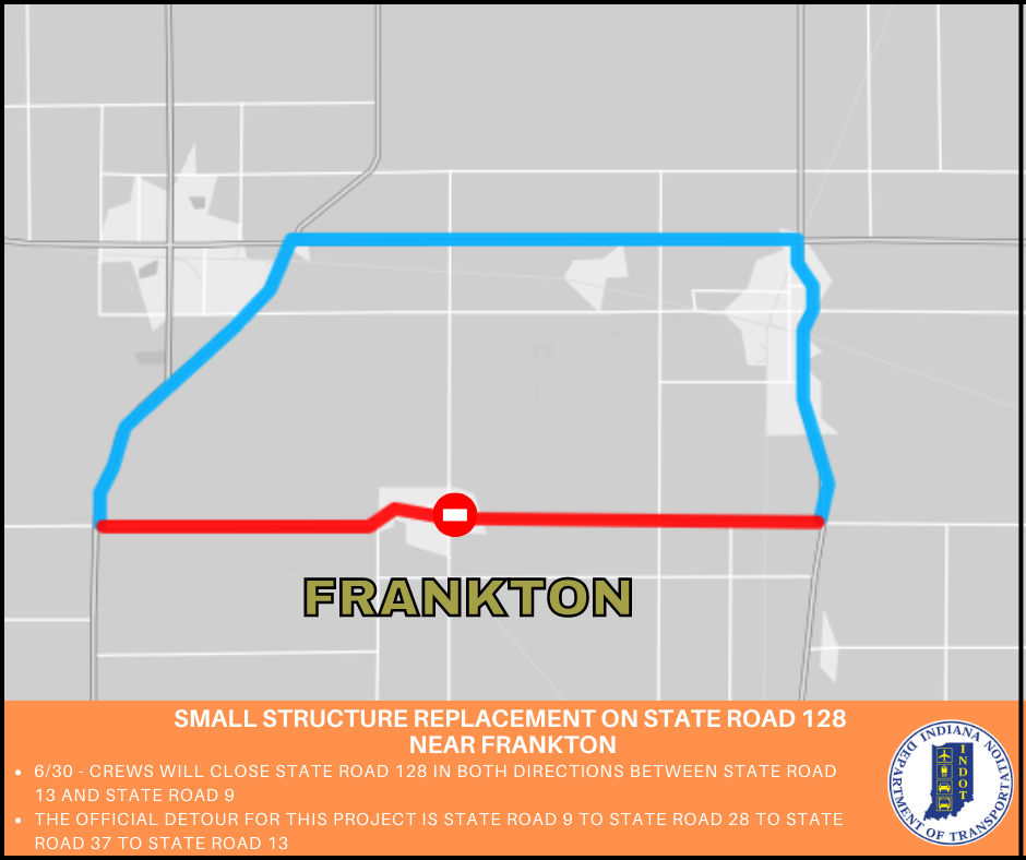 Small Structure Replacement on State Road 128 near Frankton