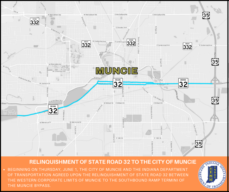 Relinquishment of State Road 32 to the City of Muncie