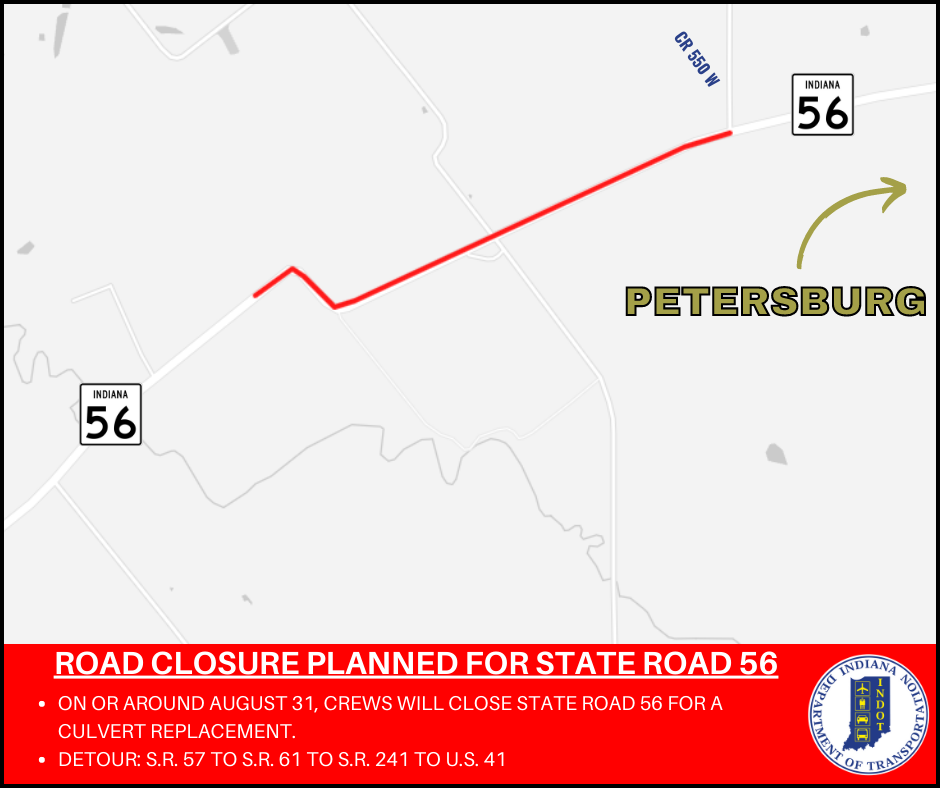 Road closure planned for State Road 56