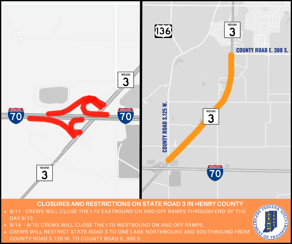 Closures and Restrictions on State Road 3 in Henry County
