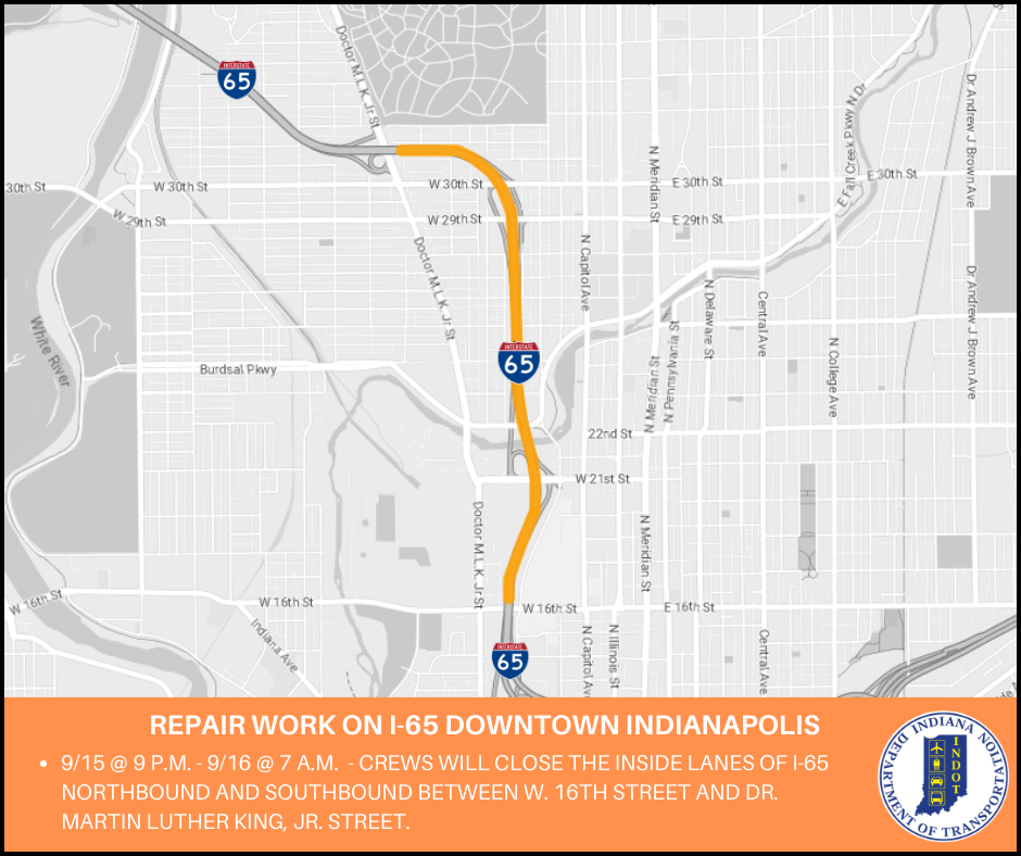 Repair Work on I-65 Downtown Indianapolis