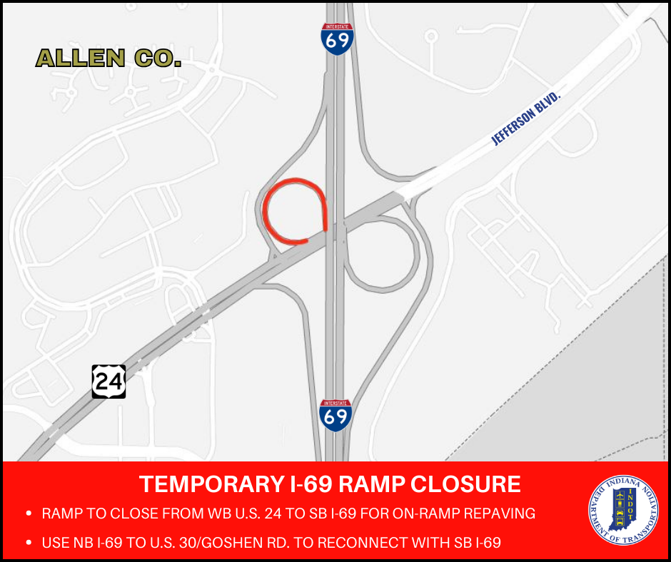 I69 onramp to close for paving